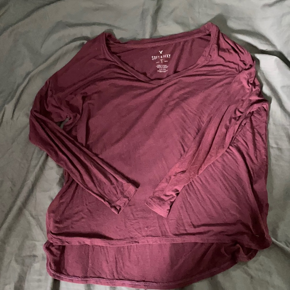Soft and sexy maroon tee